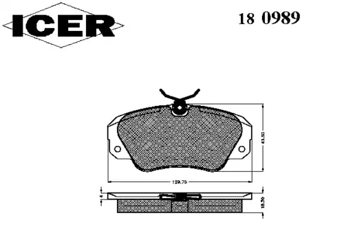 Тормозные колодки дисковые ICER 180989