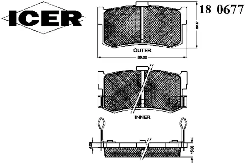 Тормозные колодки дисковые ICER 180677