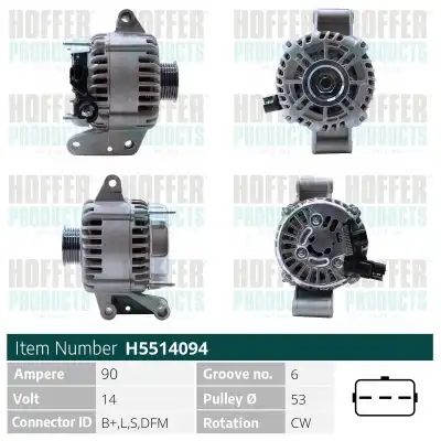 Генератор HOFFER H5514094