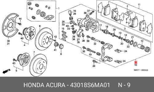 Тормозной суппорт 43018S6MA01 HONDA