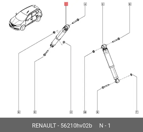 Амортизатор 56210HV02B RENAULT
