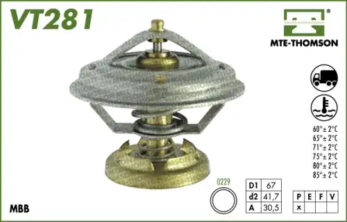 Термостат системы охлаждения MTE-THOMSON VT281