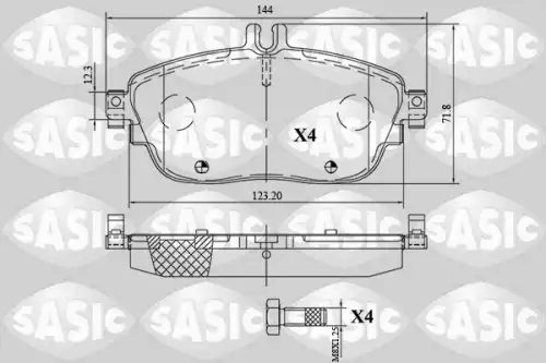 Тормозные колодки дисковые SASIC 6216158
