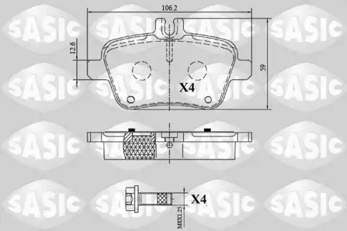 Тормозные колодки дисковые SASIC 6216184