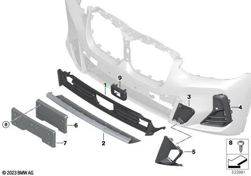 Решетка бампера BMW 51115A3BF87