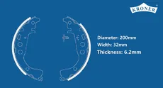 Тормозные колодки барабанные KRONER K001017