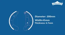 Тормозные колодки барабанные KRONER K001021