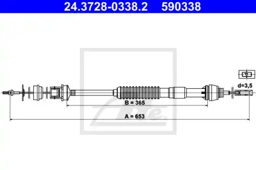 Трос сцепления ATE 24.3728-0338.2