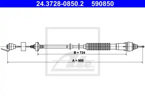 Трос сцепления ATE 24.3728-0850.2