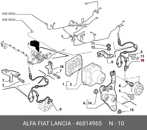 Датчик ABS FIAT 46814965
