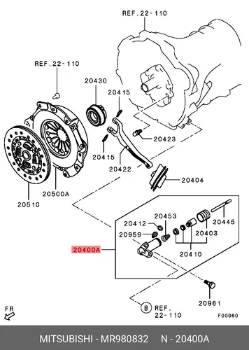 Цилиндр сцепления MITSUBISHI MR980832