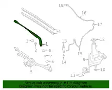 Wiper Arm !Front Right \19>23 MB Sprinter 1500 2.0L L4 910820570064