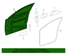 156 720 02 05 64 Door Shell !Right \15>20 MB GLA 250 2.0L L4