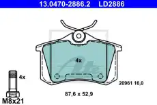 Тормозные колодки дисковые ATE 13.0470-2886.2