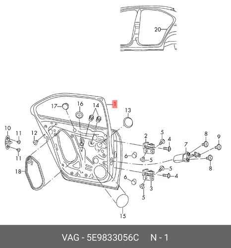 DOOR 5E9833056C VAG
