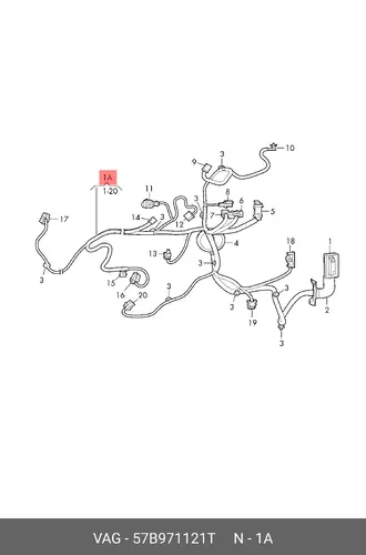 HARNESS 57B971121T VAG