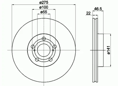 Тормозной диск MINTEX MDC2170 вентилируемый , передняя ось