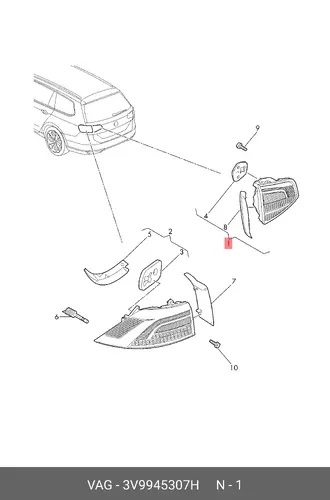 Фара противотуманная VAG 3V9945307H