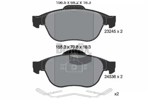 Тормозные колодки дисковые передняя ось BENDIX BPD1210