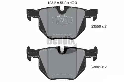 Тормозные колодки дисковые задняя ось BENDIX BPD1272