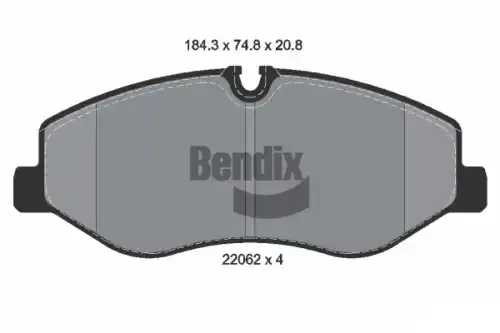 Тормозные колодки дисковые передняя ось BENDIX BPD1306