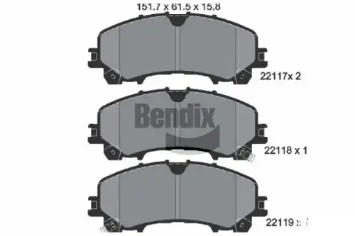Тормозные колодки дисковые передняя ось BENDIX BPD1313