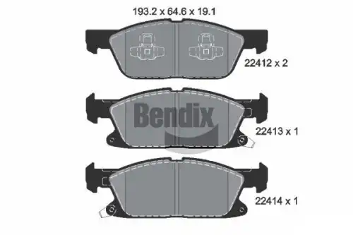 Тормозные колодки дисковые передняя ось BENDIX BPD1411