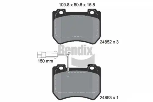 Тормозные колодки дисковые передняя ось BENDIX BPD1461