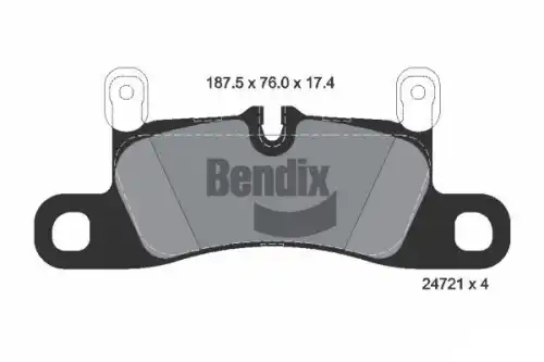 Тормозные колодки дисковые задняя ось BENDIX BPD1601