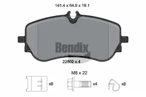 Тормозные колодки дисковые задняя ось BENDIX BPD1630