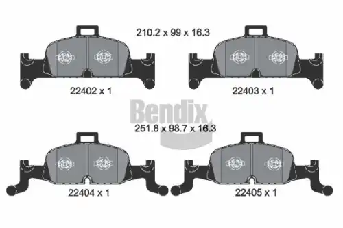Тормозные колодки дисковые передняя ось BENDIX BPD1636