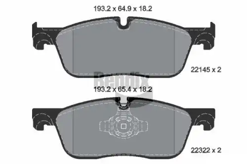 Тормозные колодки дисковые передняя ось BENDIX BPD1874