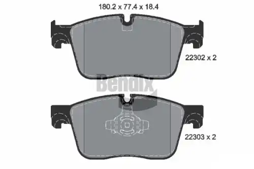 Тормозные колодки дисковые передняя ось BENDIX BPD1882