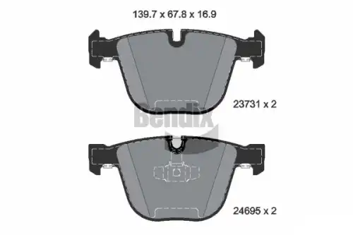 Тормозные колодки дисковые задняя ось BENDIX BPD2030
