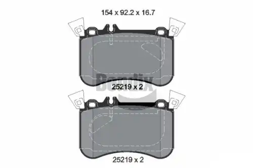 Тормозные колодки дисковые передняя ось BENDIX BPD2237