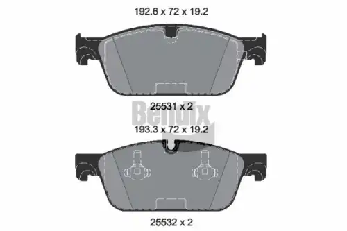 Тормозные колодки дисковые передняя ось BENDIX BPD2250
