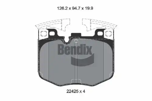 Тормозные колодки дисковые передняя ось BENDIX BPD2336