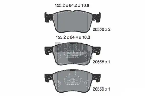 Тормозные колодки дисковые передняя ось BENDIX BPD2350