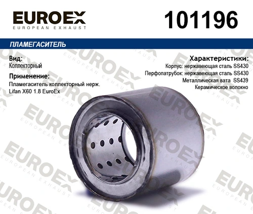 Гофра глушителя EUROEX 101196