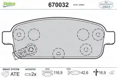 Тормозные колодки дисковые VALEO 670032