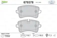 Тормозные колодки дисковые VALEO 670378
