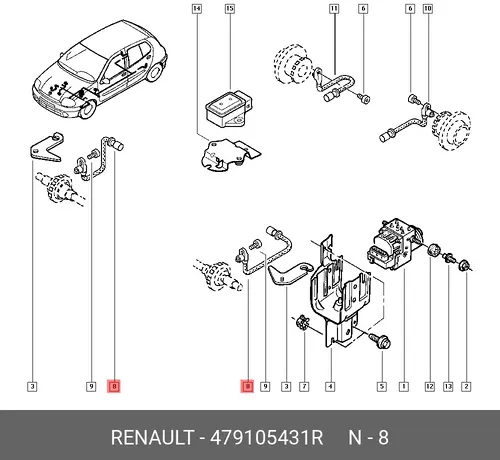 Датчик ABS RENAULT 47 91 054 31R