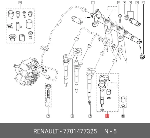 Форсунка дизельная RENAULT Master II 770 77 01 477 325
