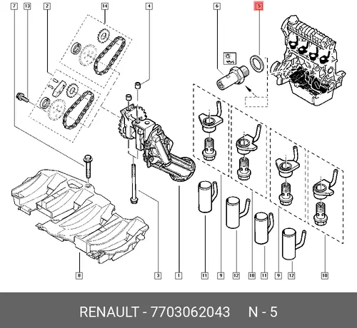  УПЛОТ.МАНЖЕТА (РЕЗ,МЕТ) 77 03 062 043 RENAULT