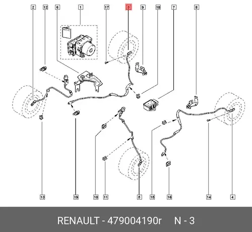Датчик ABS RENAULT 47 90 041 90R