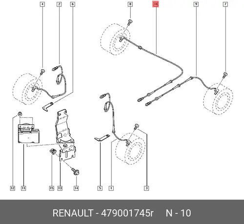 Датчик ABS RENAULT 47 90 017 45R
