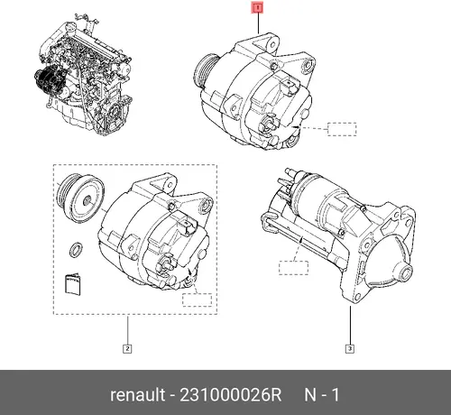 Генератор RENAULT 23 10 000 26R