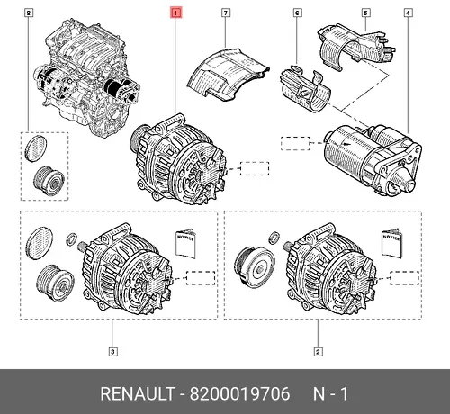 Генератор RENAULT 82 00 019 706
