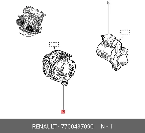 Генератор RENAULT 77 00 437 090