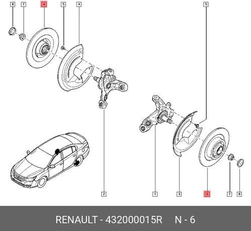 Тормозной диск RENAULT 43 20 000 15R
